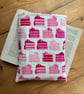 Pink Cake Slices Quilted Fabric Book Sleeve - Paperback Size 