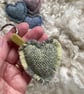 Heart Keyring - Pastel Yellow wool. Handwoven in Wales - Image 4