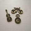3 Assorted Antique Bronze Charms