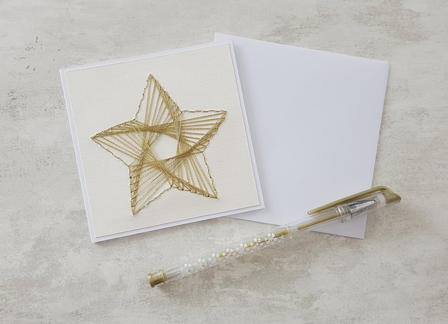 Hand Stitched Star Card