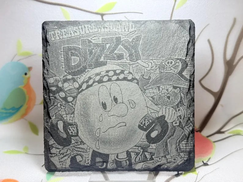 Treasure Island Dizzy C64 Laser Etched Coaster