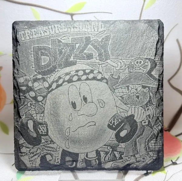 Treasure Island Dizzy C64 Laser Etched Coaster