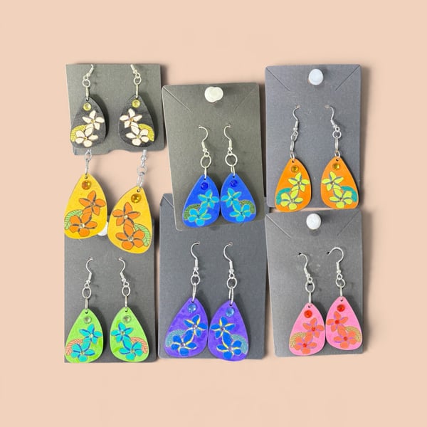 Handmade earrings. Beautiful design with Rhinestones. Completely handmade. 