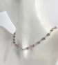 Sterling Silver Rosary Linked Pink Lavender Freshwater Cultured Pearl Necklace  - Image 5