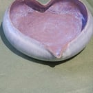 Heart shaped lilac trinket dish handmade pottery