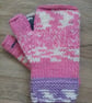 Merino Fair Isle Style Fingerless Gloves - Image 3