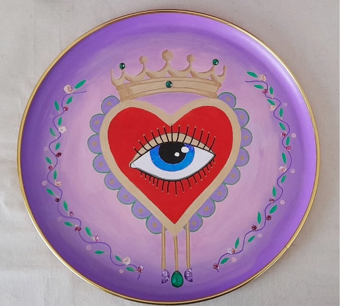 Sacred Heart Watchful Eye & Crown Alter Decor Tray – Magical Homeware