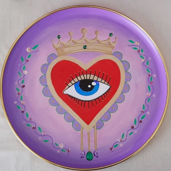 Sacred Heart Watchful Eye & Crown Alter Decor Tray – Magical Homeware