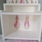 Wooden Bookcase Shelf Storage Unit Freestanding Beatrix Potter Flopsy Bunny Desi
