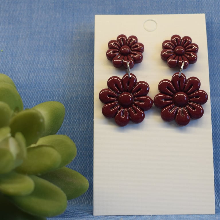 Floral Statement Drop Earrings