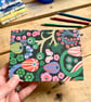 Hand Bound A6 Watercolour Sketchbook with Coptic Stitch Exposed Spine.