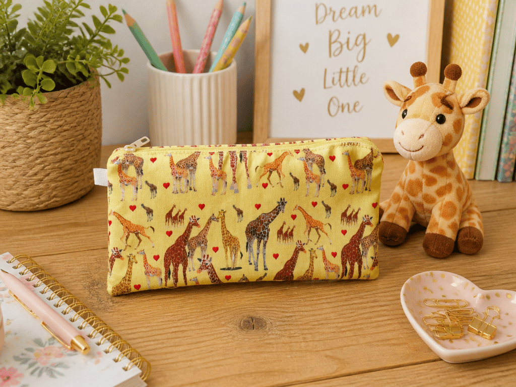 Giraffe Pencil Case or Small Make Up Bag 