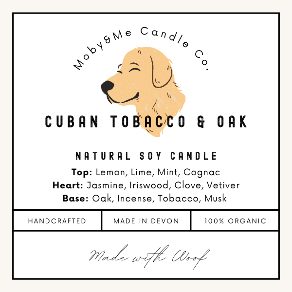 30cl Made to Order Cuban Tobacco & Oak Soy Wax Candle in a Black Gloss Jar 