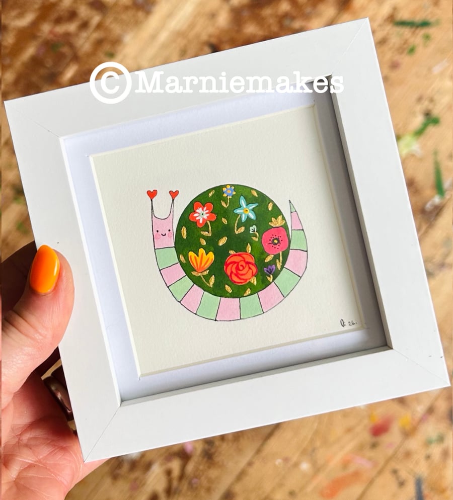 Petunia - Framed Original Mini Illustration 