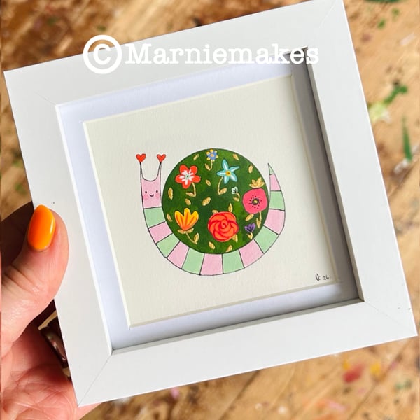 Petunia - Framed Original Mini Illustration 