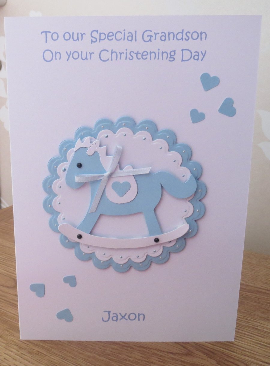 Baby Boy Christening Baptism Blessing handmade card