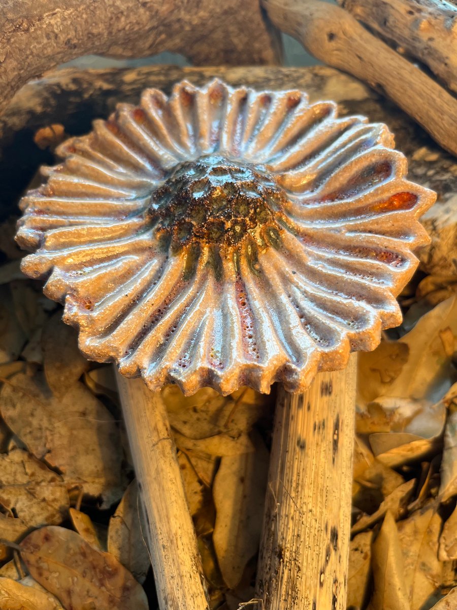 Ceramic cane topper sunflower 