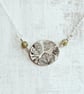 Botanical silver pendant with leaf design. - Image 4