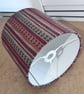 Handmade Aztec Style Red and Orange Striped Bohemian Fabric Lampshade - Image 2