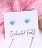 Baby Blue Mini Heart Stud Earrings, Minimalist Jewellery, Accessories & Gifts