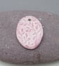 Large Shell Pink Leaf Sprig Ceramic Pendant - Image 1