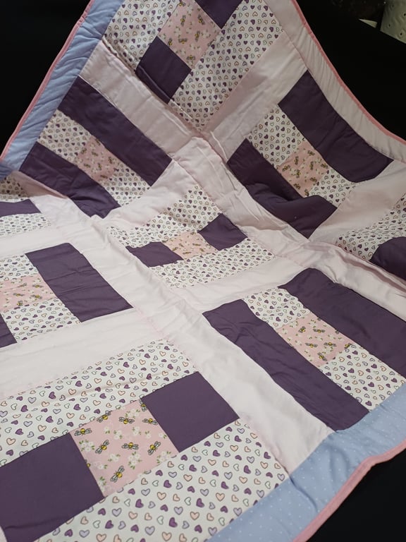 Girls Pink patchwork blanket