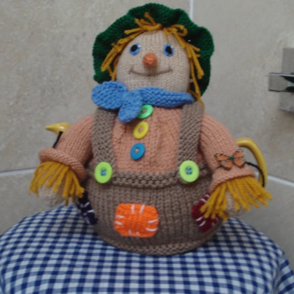 Knitted Tea Cosy, Cozy in the Shape of a Scarecrow Great Gift (R317)