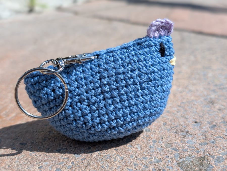 Blue Cochet Chicken Keyring 