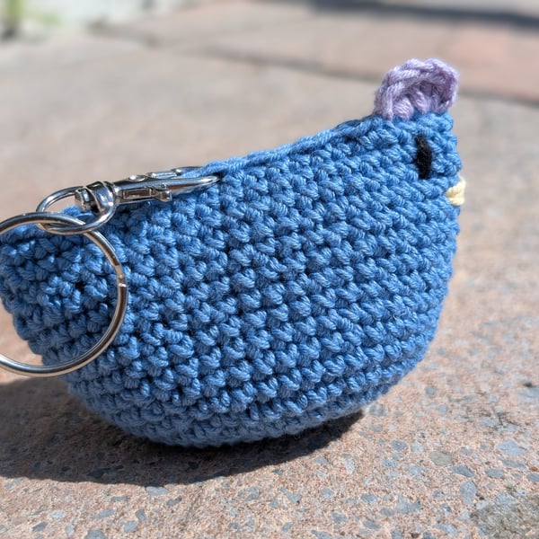 Blue Cochet Chicken Keyring 