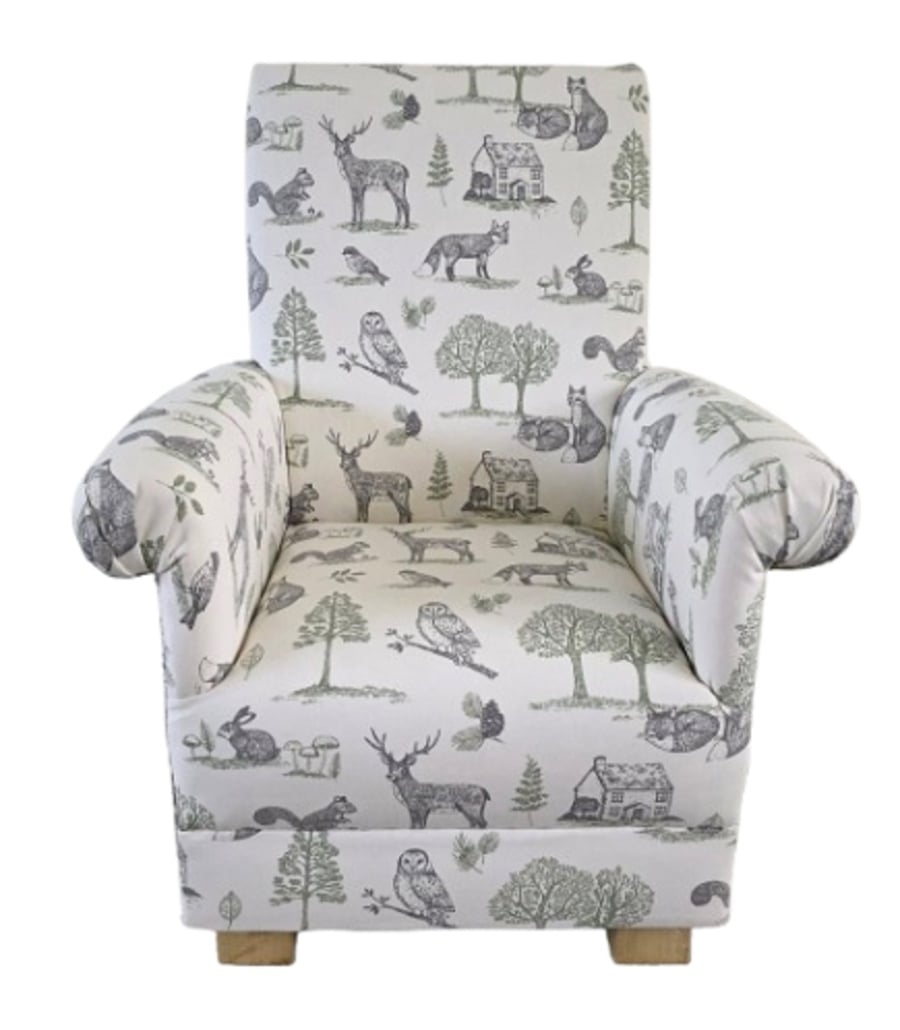Clarke New Forest Animals Fabric Children's Chair Armchair Kids Seat Boys Girls