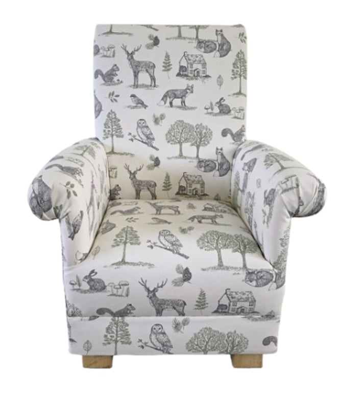 Clarke New Forest Animals Fabric Children's Chair Armchair Kids Seat Boys Girls