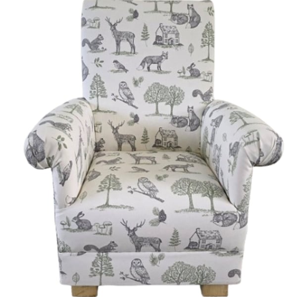 Clarke New Forest Animals Fabric Children's Chair Armchair Kids Seat Boys Girls
