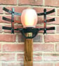 Torchiere Wall Sconce, Medieval Look, Reclaimed Wood and Ironwork - Image 2