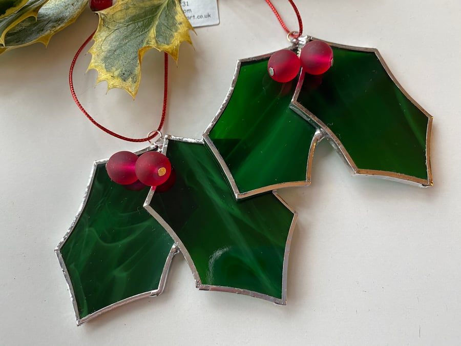Stained glass holly