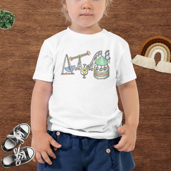 Fairground Rides Toddler Short Sleeve Tee by Bikabunny