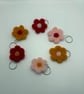 Handmade Needle-Felted Flower Keyring