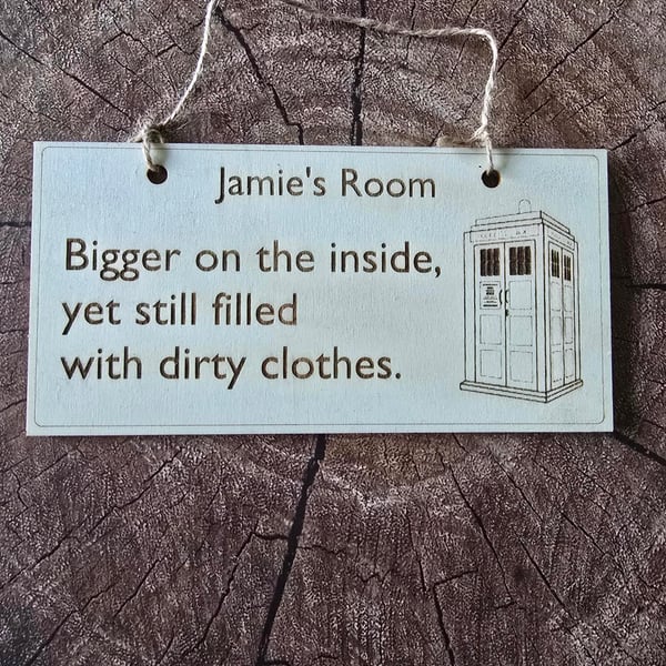 Personalised kids room door sign - Doctor Who