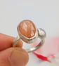 Rose Cut Peach Moonstone Slice Ring - Image 3