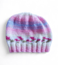 Pink Flowers Baby Hat Hand Knitted, Newborn Beanie 0-3 Months, Girls Beanie  - Image 3