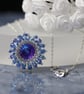 Sparkly Blue and Heliotrope Starburst Pendant - Image 1