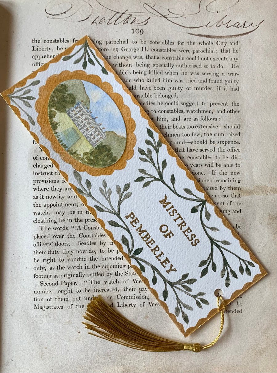 Mistress of Pemberley handmade Jane Austen Bookmark
