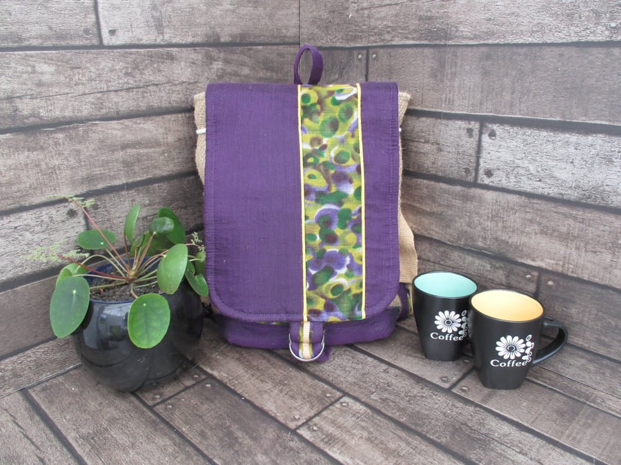 Eco-Friendly Small Rucksack Handmade from Upcycled Materials Unique Sustainable 