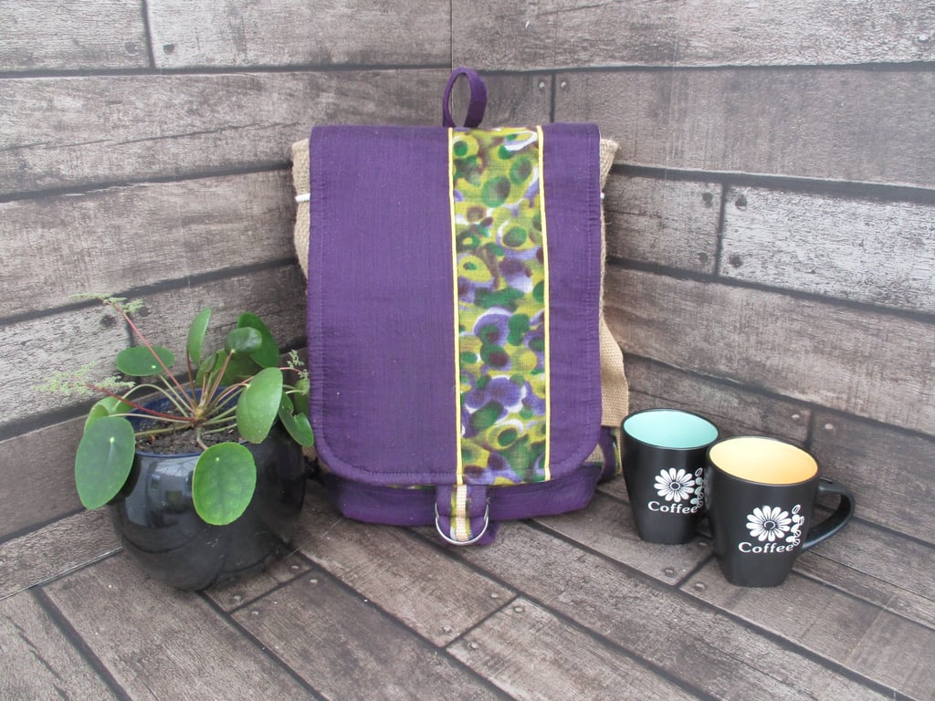 Eco-Friendly Small Rucksack Handmade from Upcycled Materials Unique Sustainable 