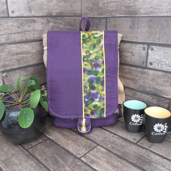 Eco-Friendly Small Rucksack Handmade from Upcycled Materials Unique Sustainable 