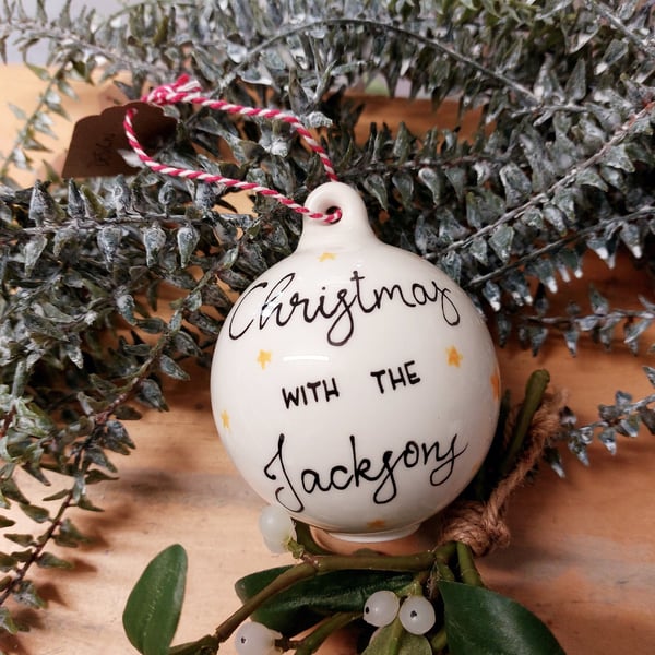 Christmas bauble, bauble, tree decoration, personalised bauble