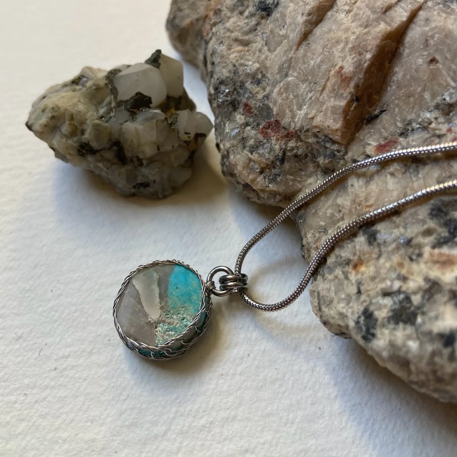 Quartz and Cornish Turquoise Necklace
