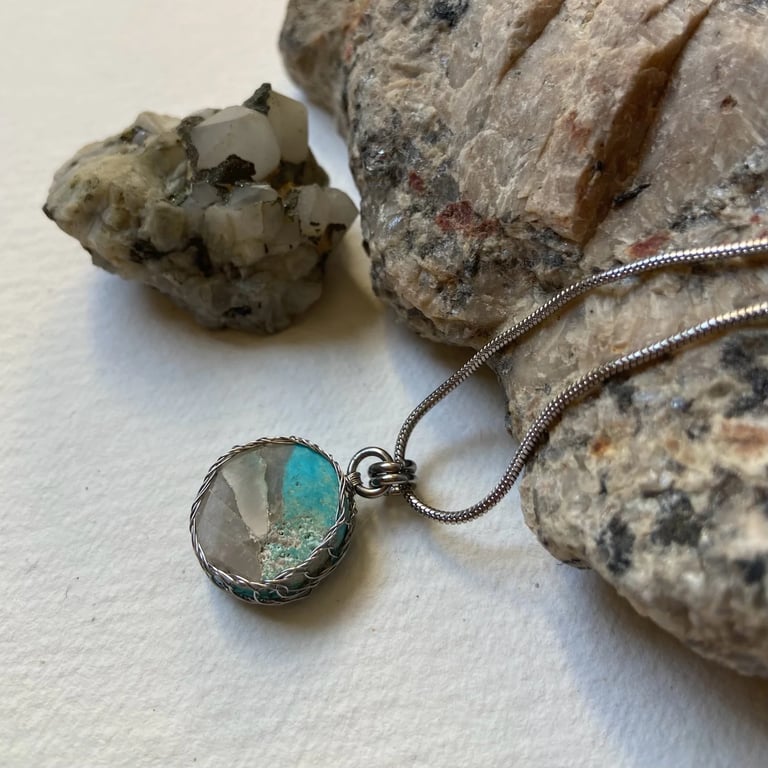 Quartz and Cornish Turquoise Necklace