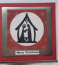 Nativity Christmas card, red