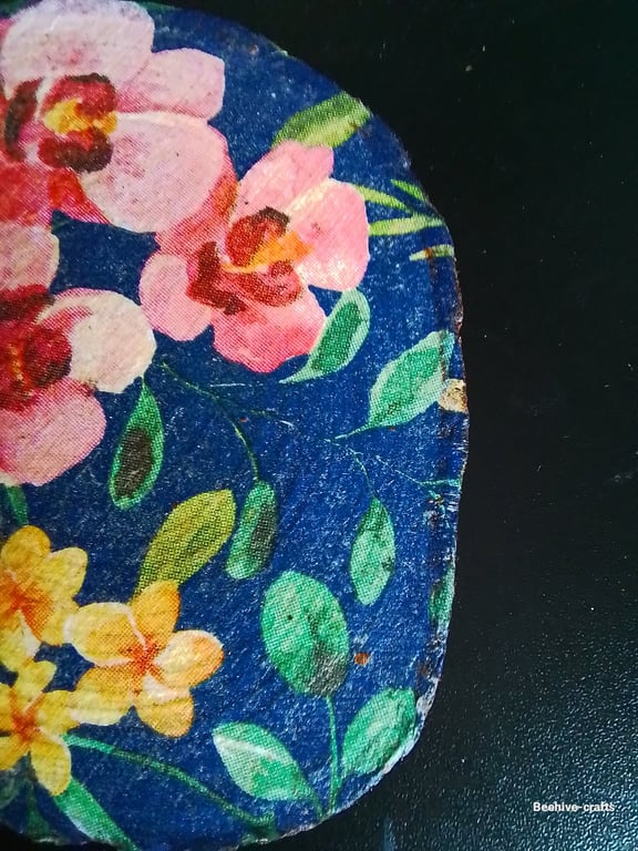 Woodslice decoupage coaster 
