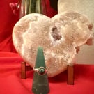 Wire-wrapped Silver-plated Moss Agate ring
